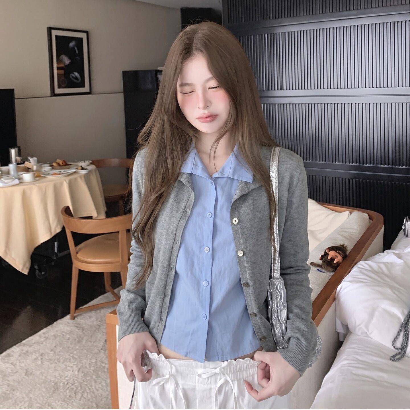 EIMFAO两件上衣女早秋2026新款韩系闲款H7bRZUMv式简休约长袖假显