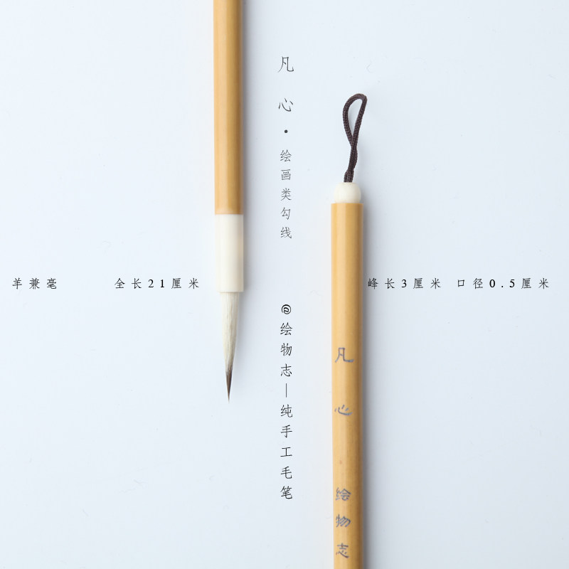 绘物志 国画 水彩画 工笔画 点眉描 勾线 瘦金 毛笔 凡心