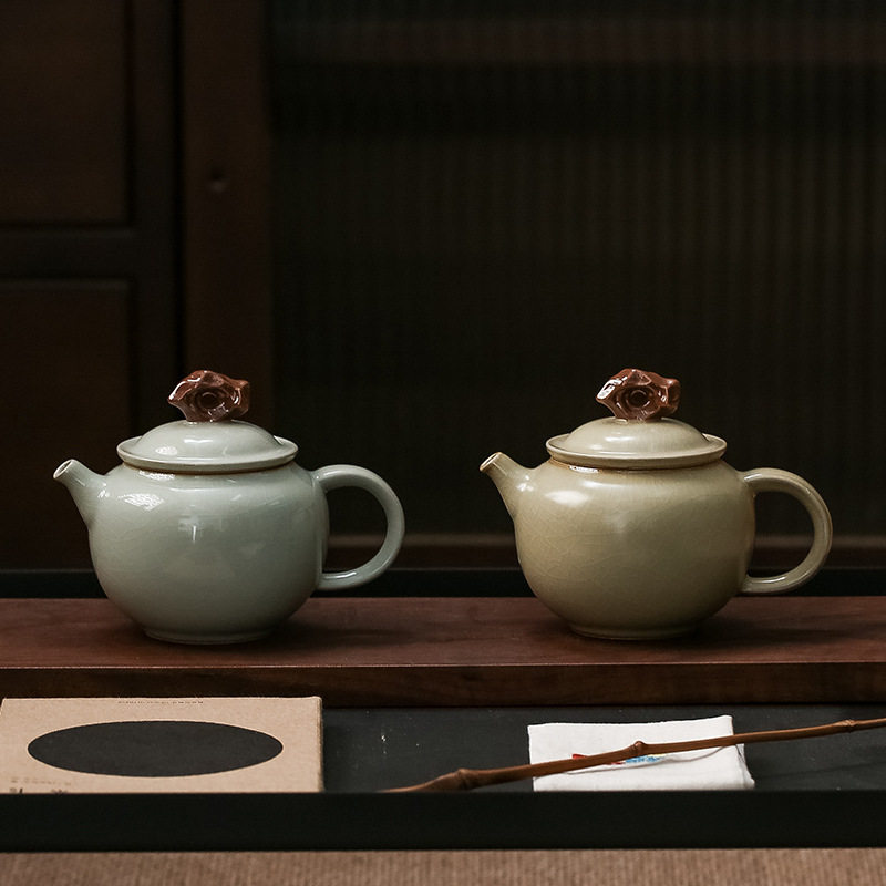 创意简约汝窑太湖石泡茶壶泡茶器可养开片家用办公室工厂批发汝瓷