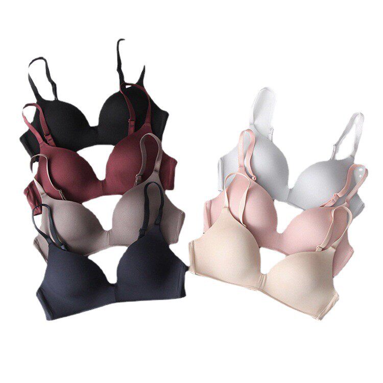 跨境日系无痕内衣女夏季薄款小胸聚拢无钢圈防下垂透气三角杯文胸