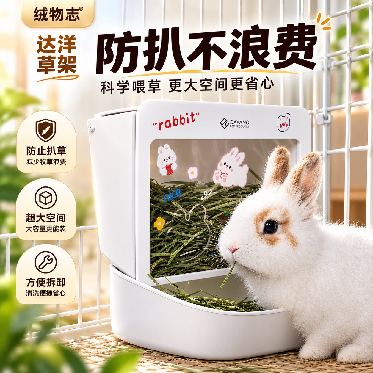达洋兔子草架防浪费兔子专用草架图片