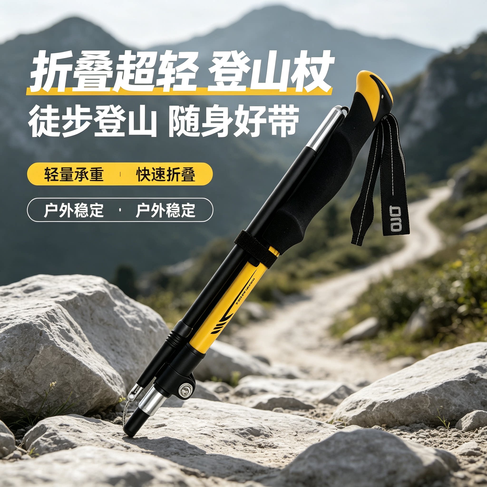 登山杖手杖轻便折叠超轻徒步装备