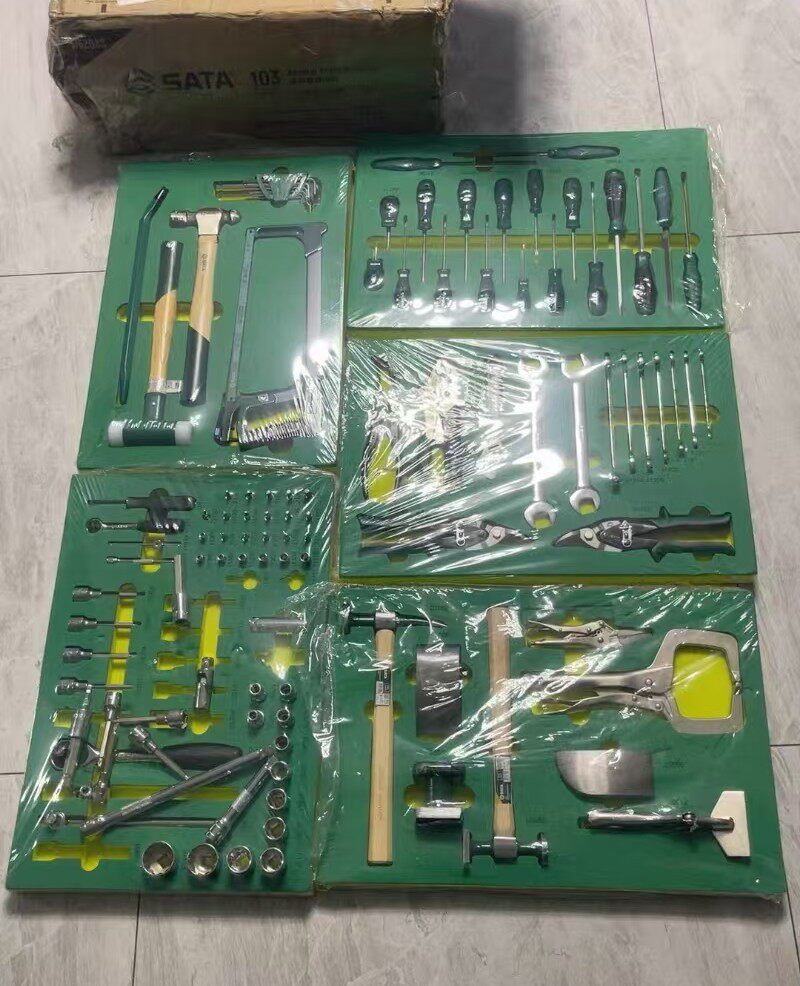 世达103件通用钣金组套装世达95208s汽修钣金工具拖组套工具托盘