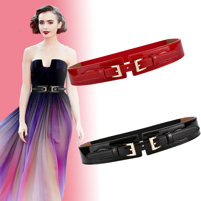 皮带女简约百搭韩国弹力配连衣裙