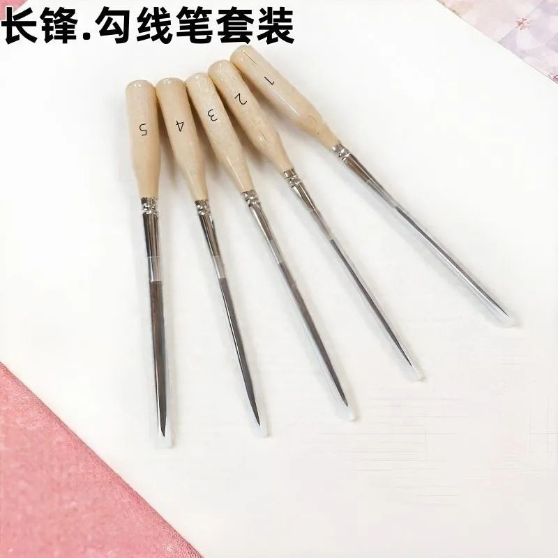 跨境勾线笔画描边画笔油画描边狼毫勾线笔美术画具描边钩边油画笔