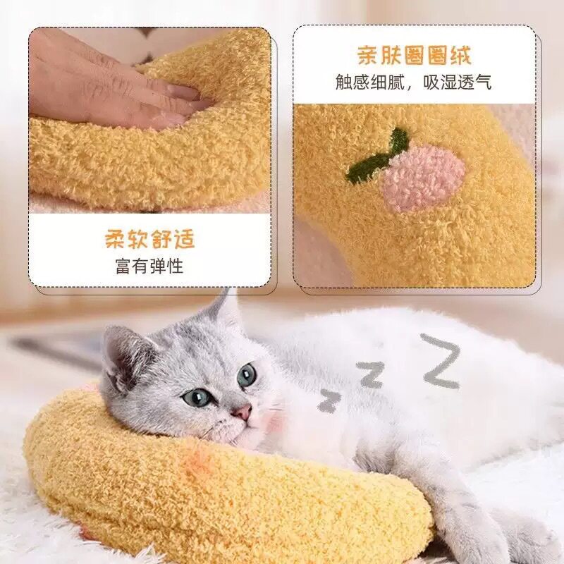 猫玩具枕头U型月亮枕猫狗专用护颈椎深度睡眠宠物加厚枕宠物用品