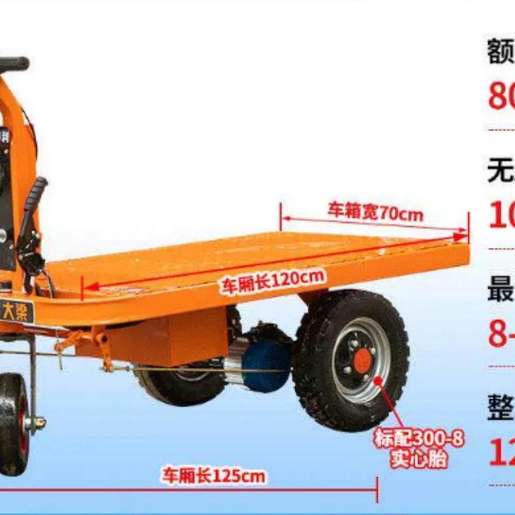 养殖场拉粪翻斗三轮手推车拉砖拉货平板车搬运工地电动灰斗车