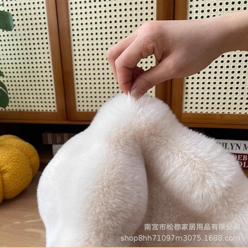 兔毛绒猫窝垫子狗窝睡眠圆形坐垫宠物床睡觉毛垫秋冬保暖猫咪地垫