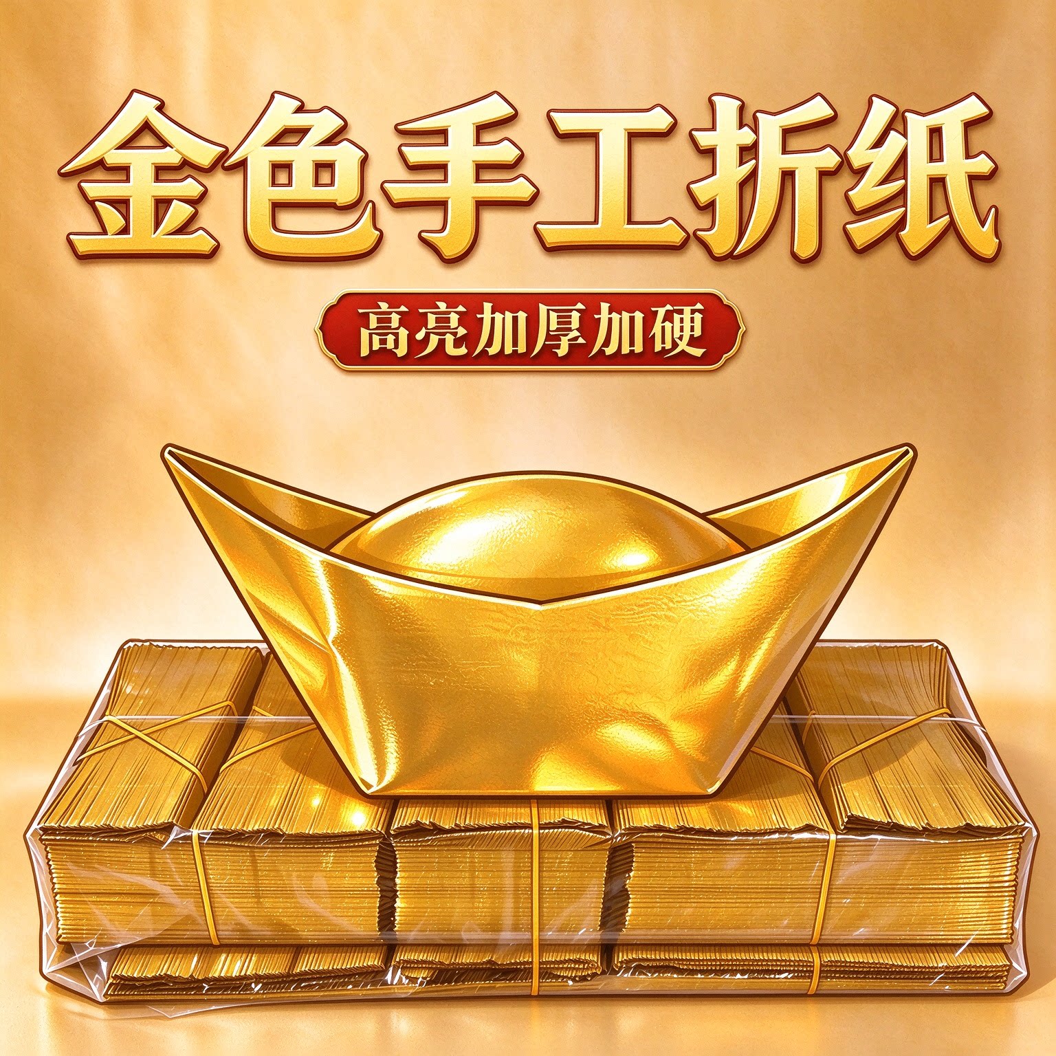 手工锡箔折纸金元宝加厚切角高亮加硬金纸衍纸 DIY 工艺折纸材料整箱批发包邮半成品