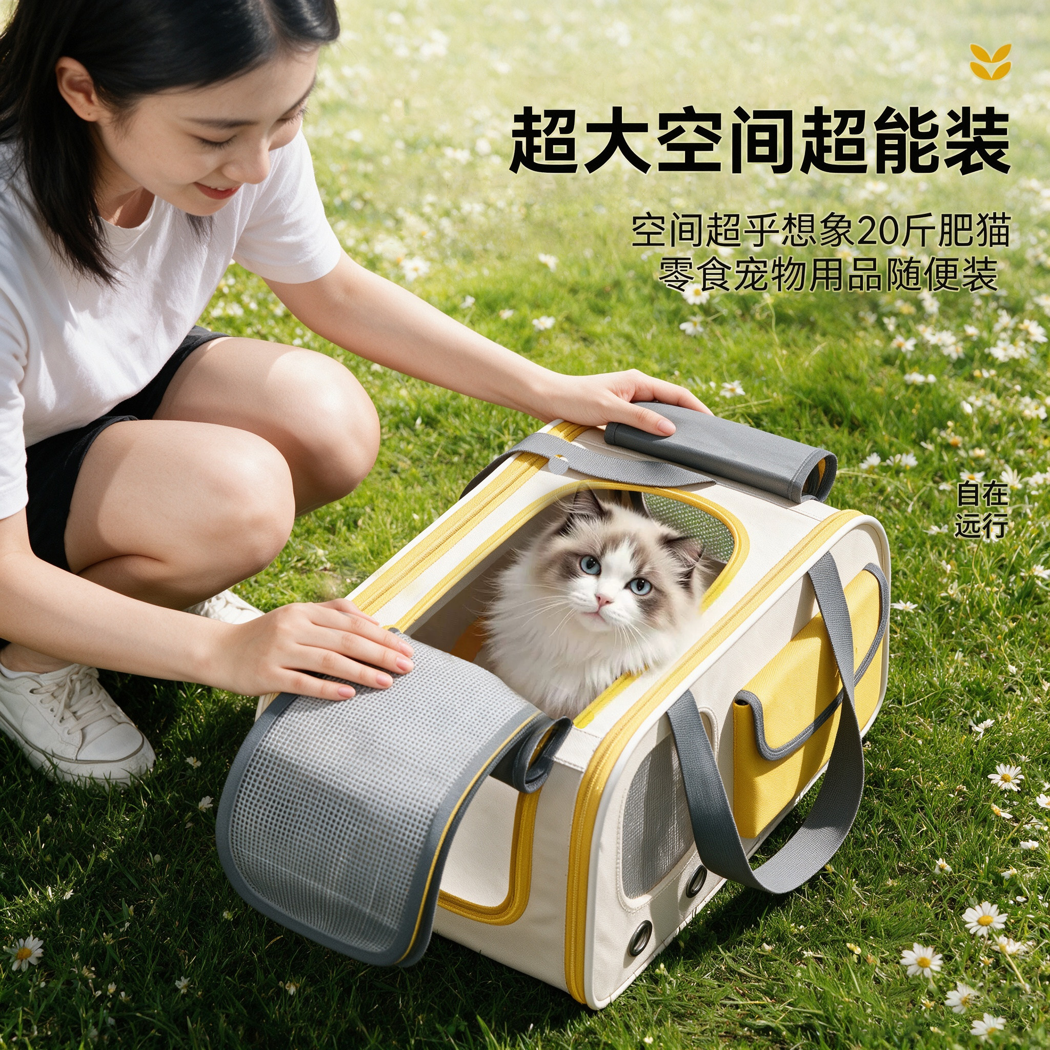 猫包外出便携大容量猫咪手提斜跨包通风透气防应激狗狗超大宠物包