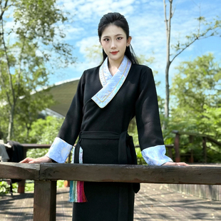 秋季藏服女博拉藏袍藏装女毛呢西藏服民族风藏族服装高档锅庄裙