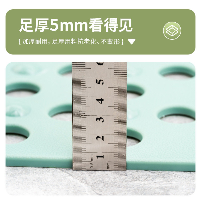 方形防滑垫浴室垫洗澡防摔环保家用淋浴房吸盘地垫卫浴按摩脚垫子