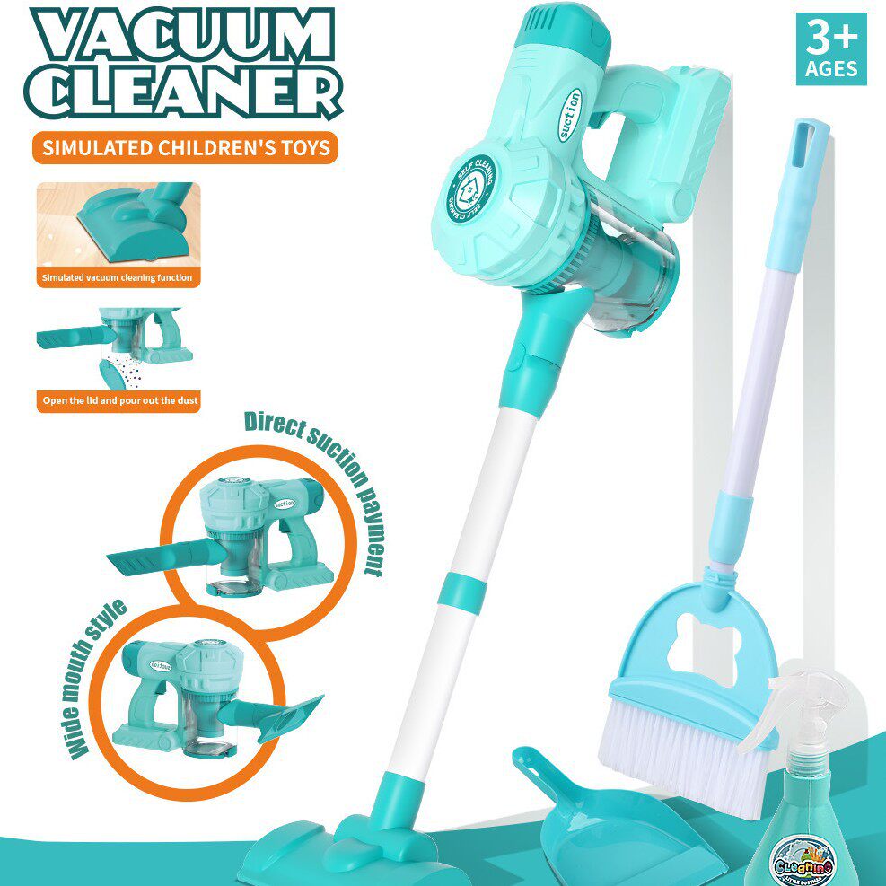 跨境儿童吸尘器仿真过家家玩具清洁套装扫把拖把工具打扫卫生批发