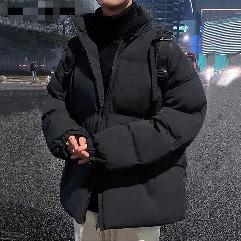 冬季新款加厚保暖情侣棉衣外套休闲男女棉袄面包立领宽松纯色棉服