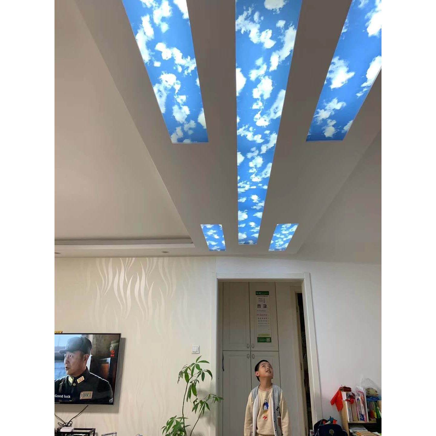 新型亚克力透光石蓝天黄龙玉走廊过道吊顶电视背景墙透光板雪花石