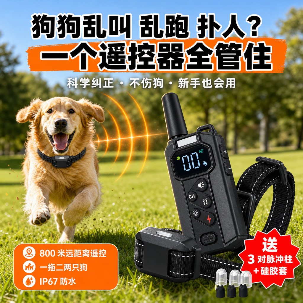 遥控训狗器训犬器通用电击项圈训狗猫防狗叫扰民止吠器科学不伤狗