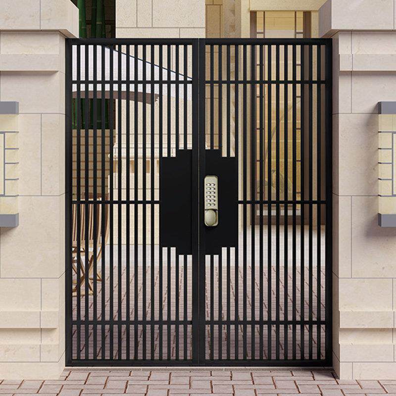 铝合金铁艺不锈钢别墅庭院大门新中式院子门户外花园门防盗栅栏门