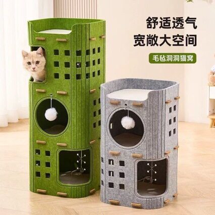多宠物家庭多层猫窝猫爬架猫抓板一体四季通用耐磨耐抓窝多窝一体