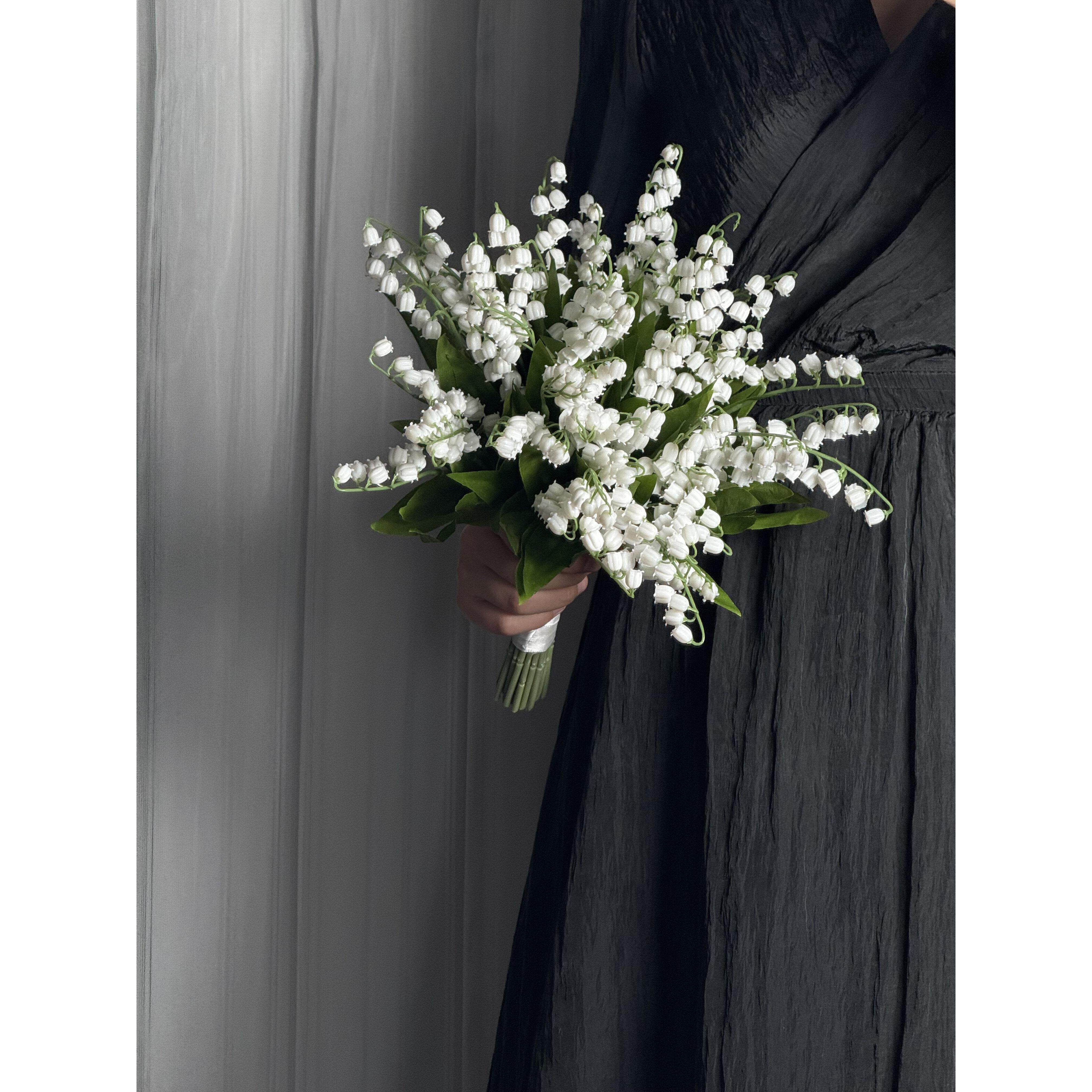采购产品山谷百合花束,手持花,家居用品,白色风铃花,订婚,婚