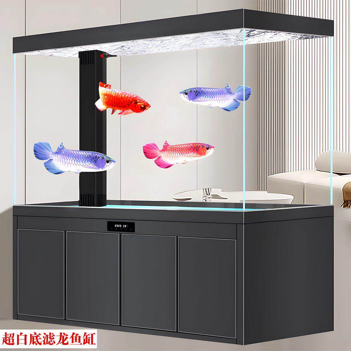 鱼缸水族箱创意客厅大中小型底滤金鱼罗汉草缸轻奢定制懒人免换水