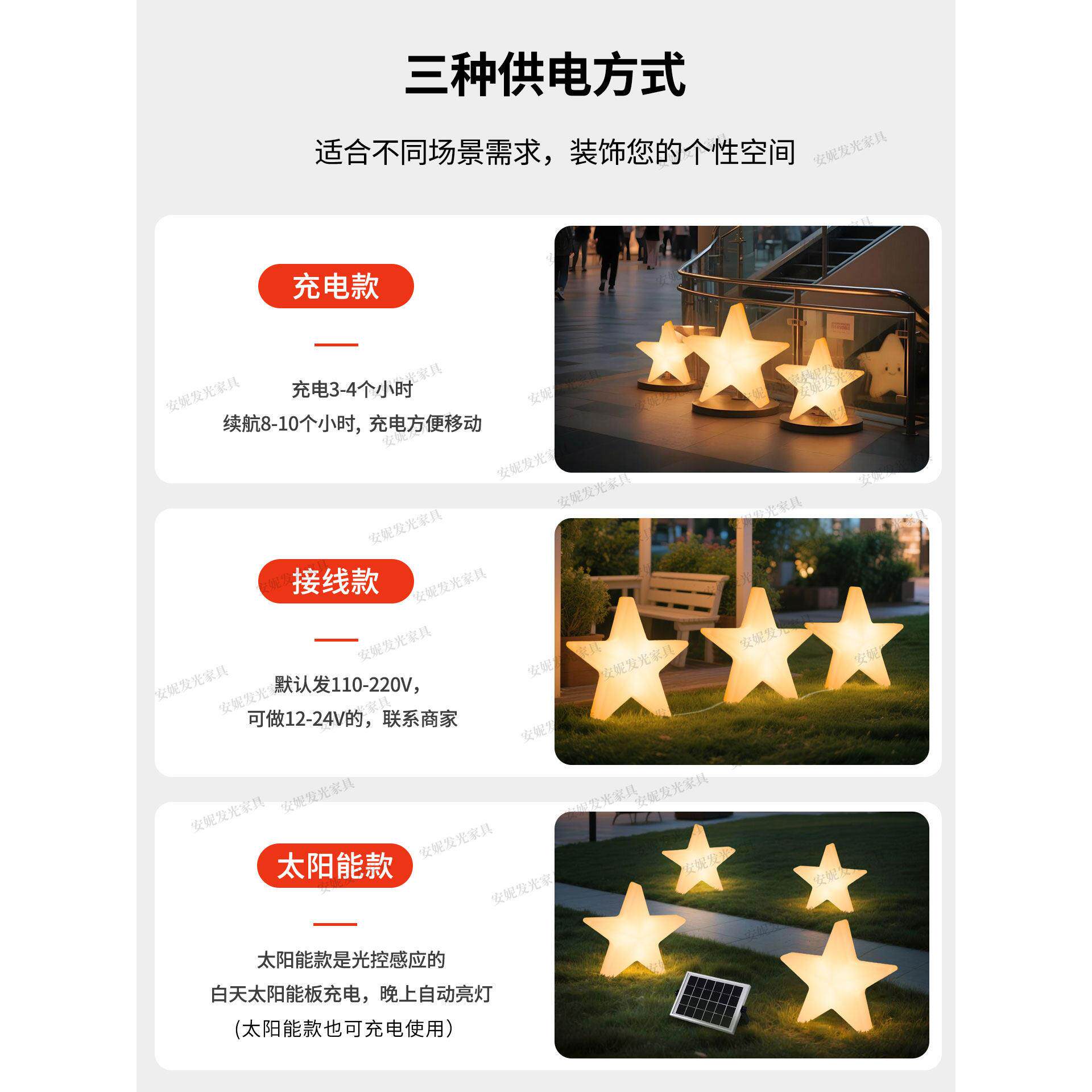 LED庭院星星灯中秋节小区花园装饰挂树灯吊灯户外活动露营五角星