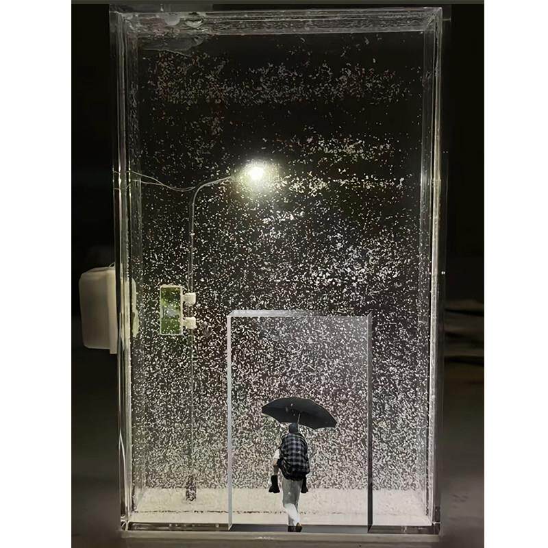 雪夜流麻小夜灯手工diy自制流沙雪景路灯材料包送女友礼物氛围感