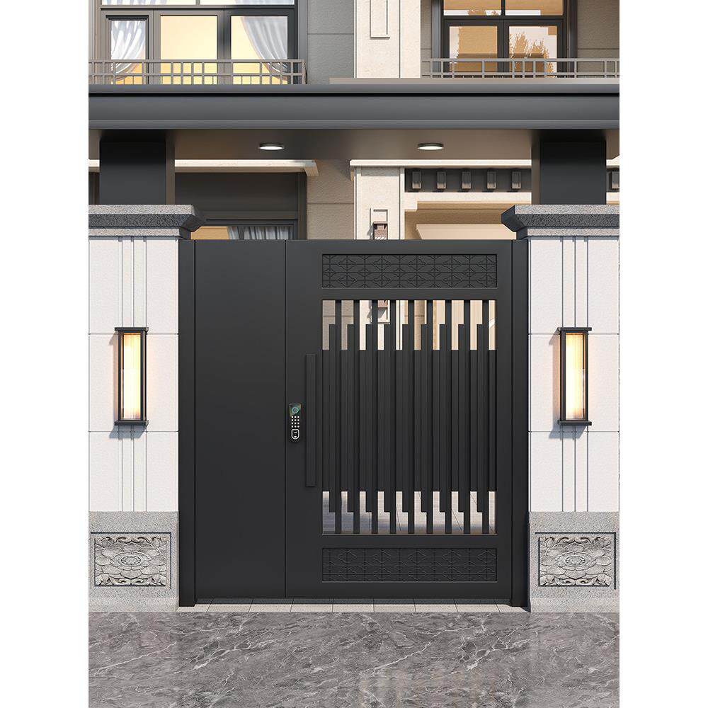 新中式铝合金别墅院门农村自建房屋院门建筑铝艺户外电动双门