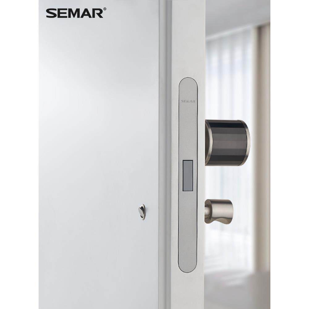 SEMAR西玛隐形门专用极简暗门把手卧室隐藏纯铜单面锁室内单边锁