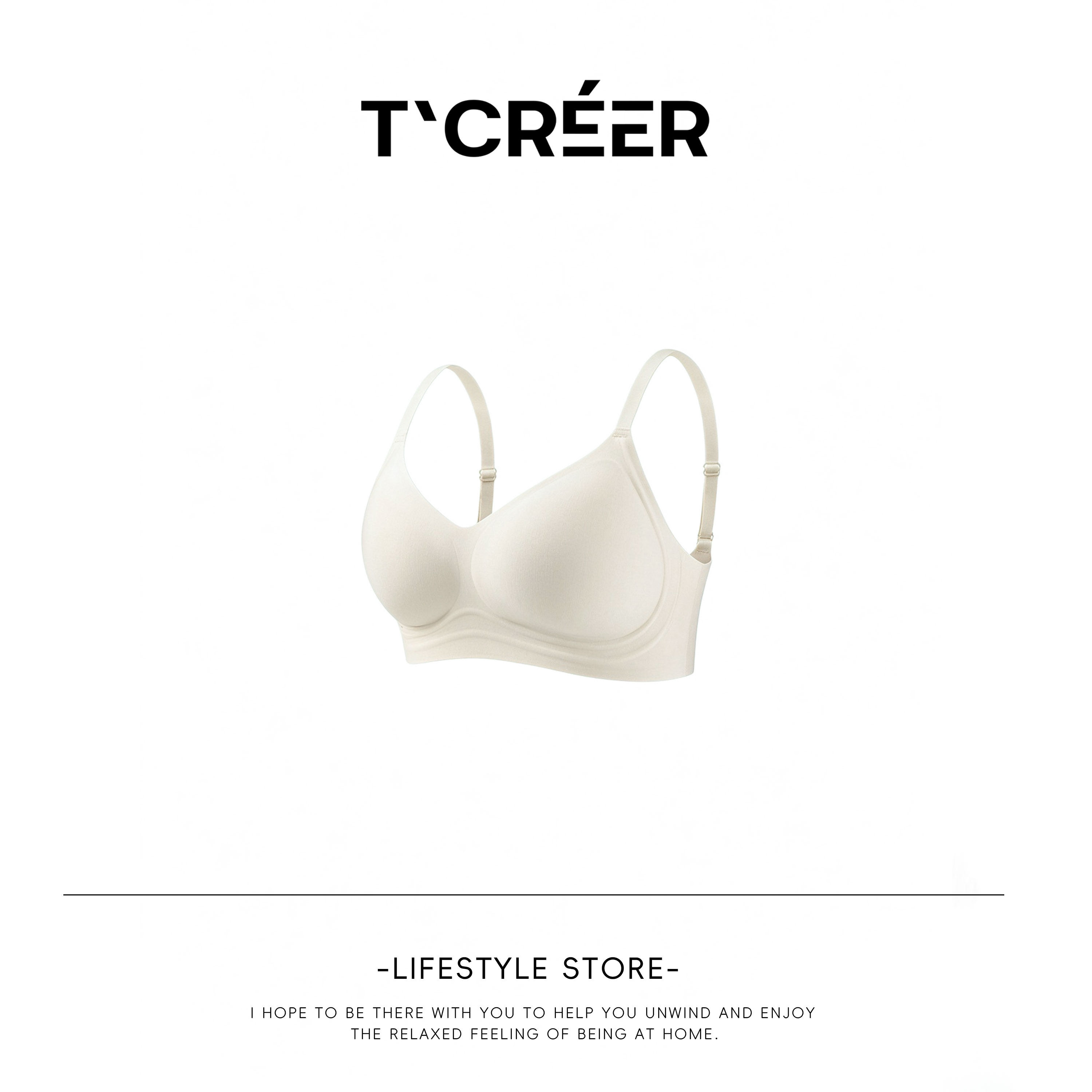 T`CREER｜柔汐知禾 天丝细肩带无钢圈透气贴合舒适内衣