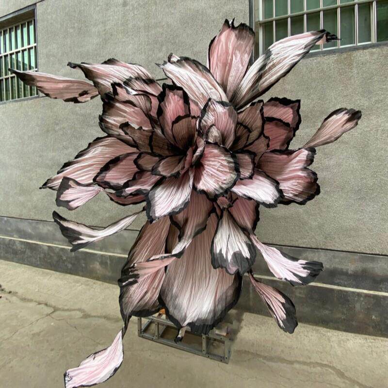 高端巨型纸艺订制手工婚礼纸花花艺褶皱美塑花大型手工花背景装饰