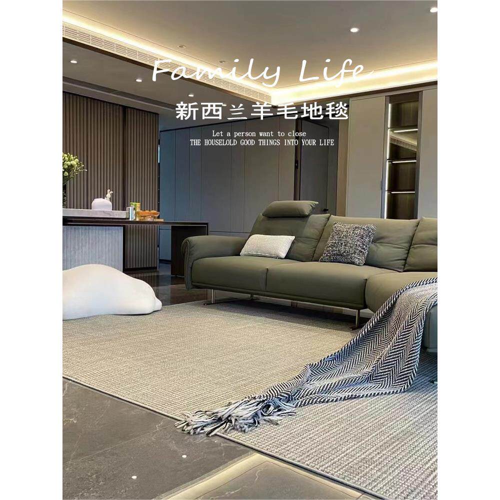 新西兰进口羊毛地毯客厅沙发2024新加厚Wabi-Sabi风格可达高档防