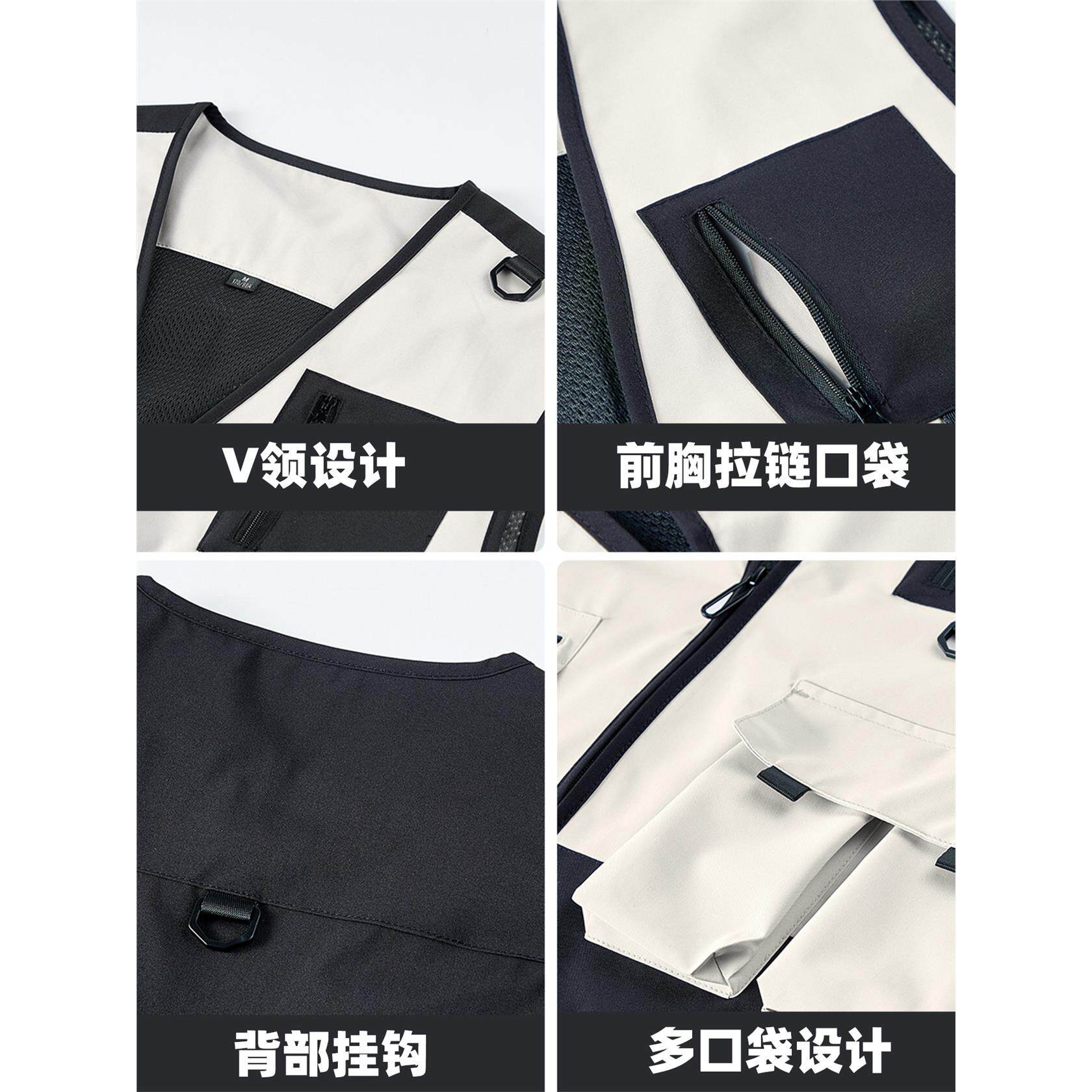 桌球俱乐部工作服马甲定制印logo台球助教比赛潮流工装多口袋背心
