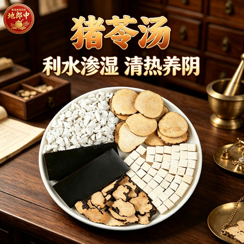 猪苓汤原料中药饮片猪苓茯苓泽泻阿胶滑石利水渗湿清热养阴no8