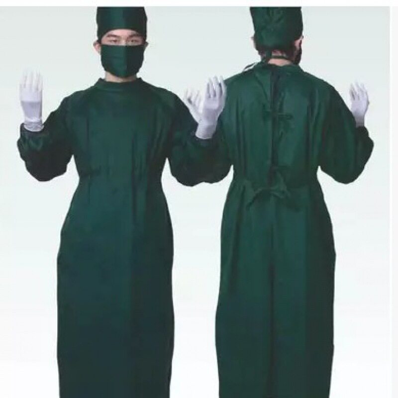 医护衣反穿墨绿色洗手衣/耐高温刷手服隔离衣医生服圆帽工作制服