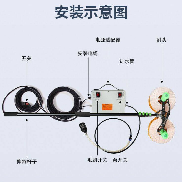 光伏清洗神器高空清洗机大棚专用太阳能板清洗机光伏板清洗机工具