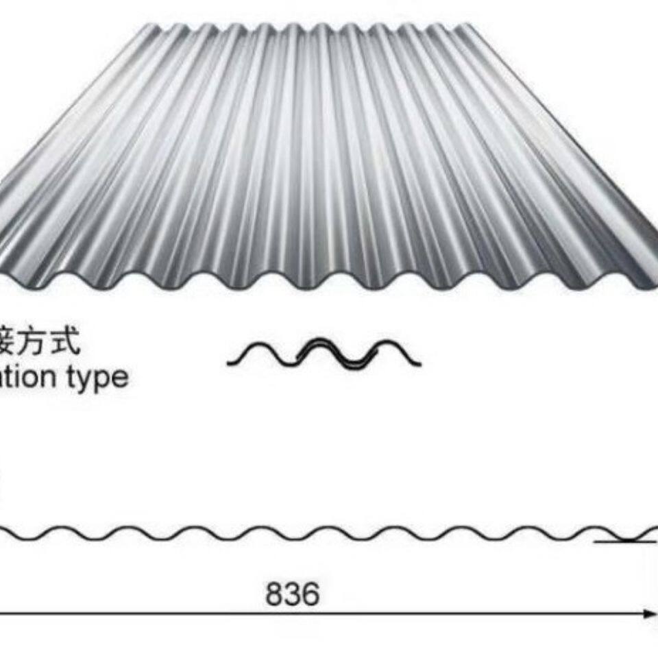 钢板镜面波浪板不锈钢板室内波纹板墙板 厚度0.5x900宽 实用836宽