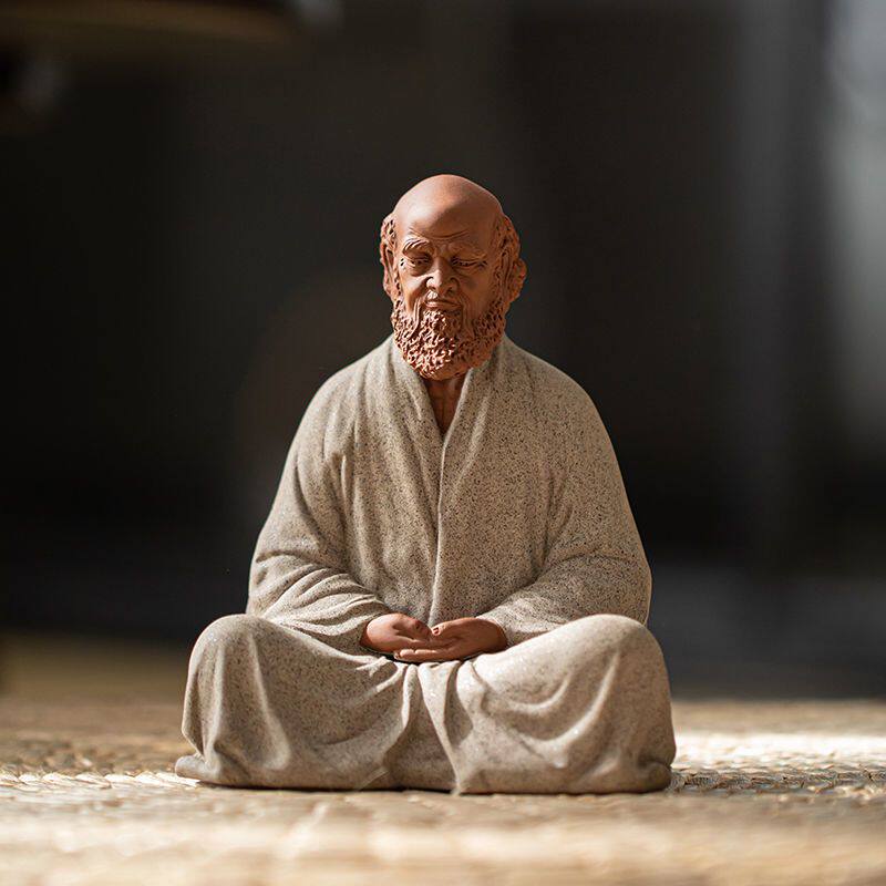 创意陶瓷人物 达摩 祖师摆件禅意中式家居客厅办公桌面装饰工艺品