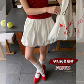 女春休闲裤 孕妇花苞短裤 外穿灯笼短裤 薄款 子防走光蓬蓬裙短裙 夏季