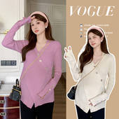 孕妇针织上衣百搭孕妇装 针织毛衣 大码 上衣长袖 打底衫