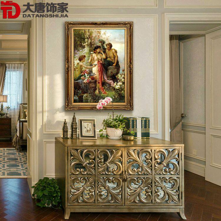 纯手绘宫廷油画欧式客厅装饰画欧式玄关油画古典天使人物油画RW42