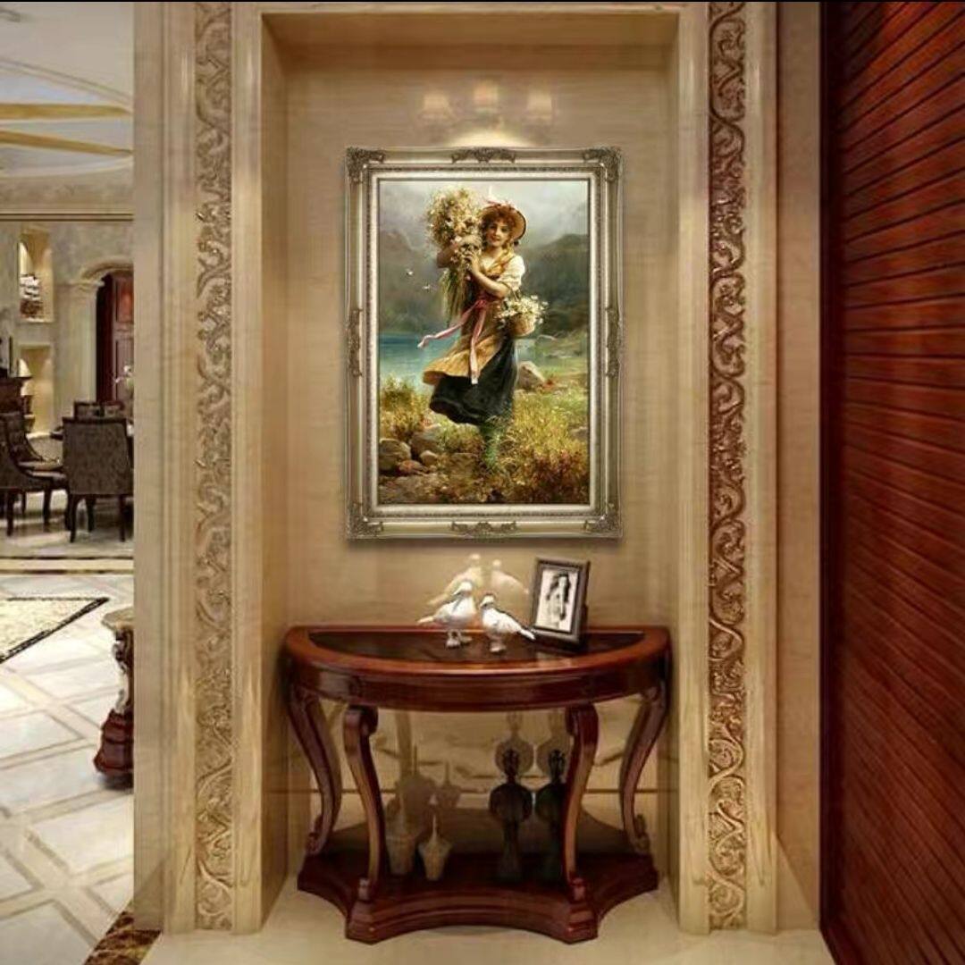 纯手绘油画欧式古典人物客厅玄关卧室挂画装饰画