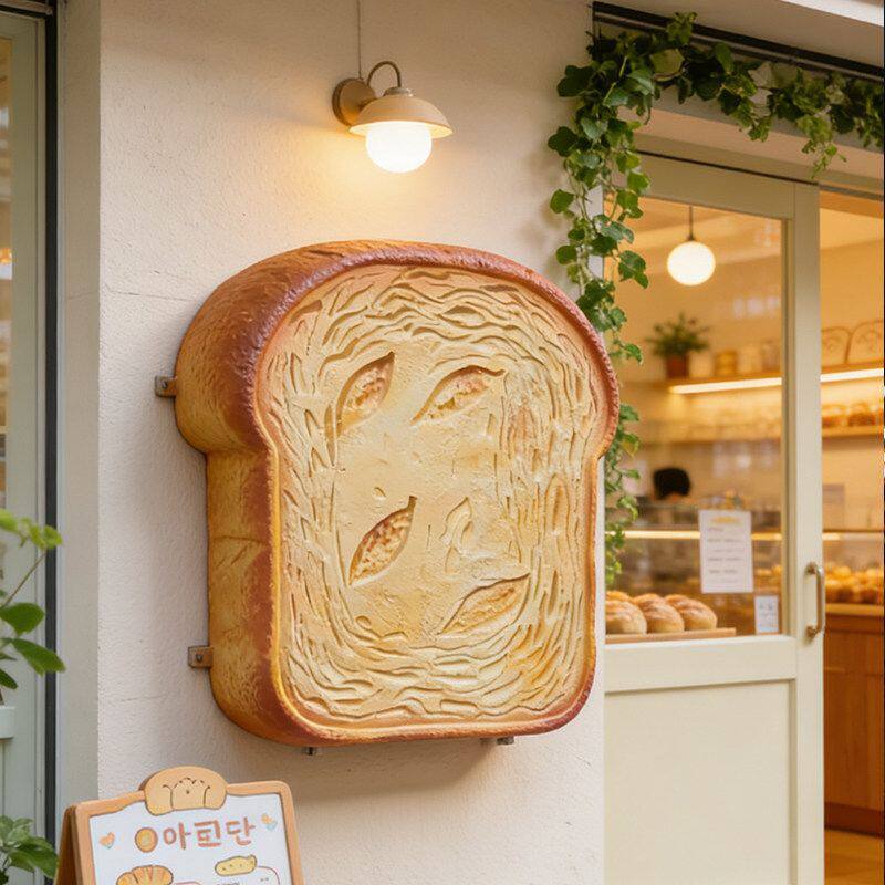 大型仿真可颂雕塑可发光门头面包招牌挂壁大号烘焙店网红拍照摆件