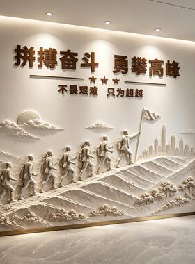 司企业KMC文化墙门形象办志公公室装饰进团队激励标语氛围布置贴