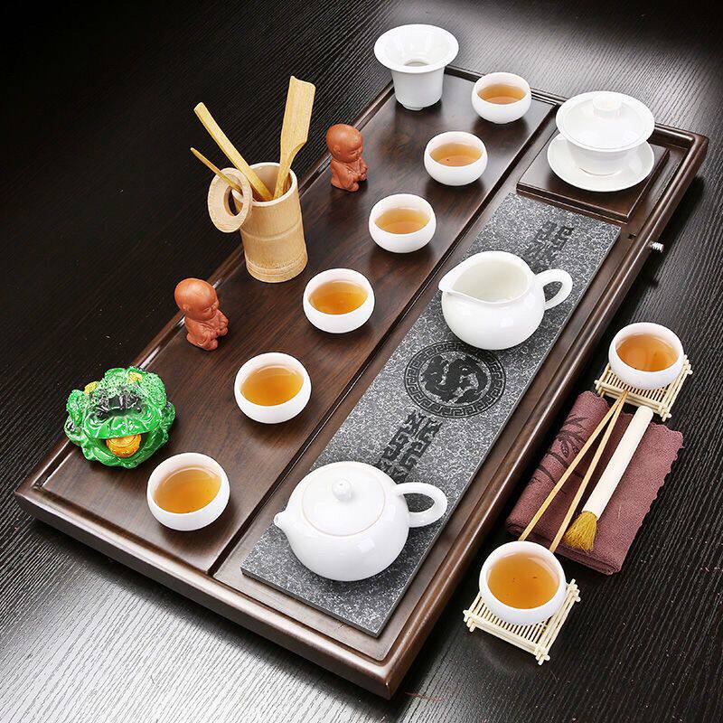 特价木质茶盘整套功夫茶具全套办公家用简约小型茶台轻奢直排托盘