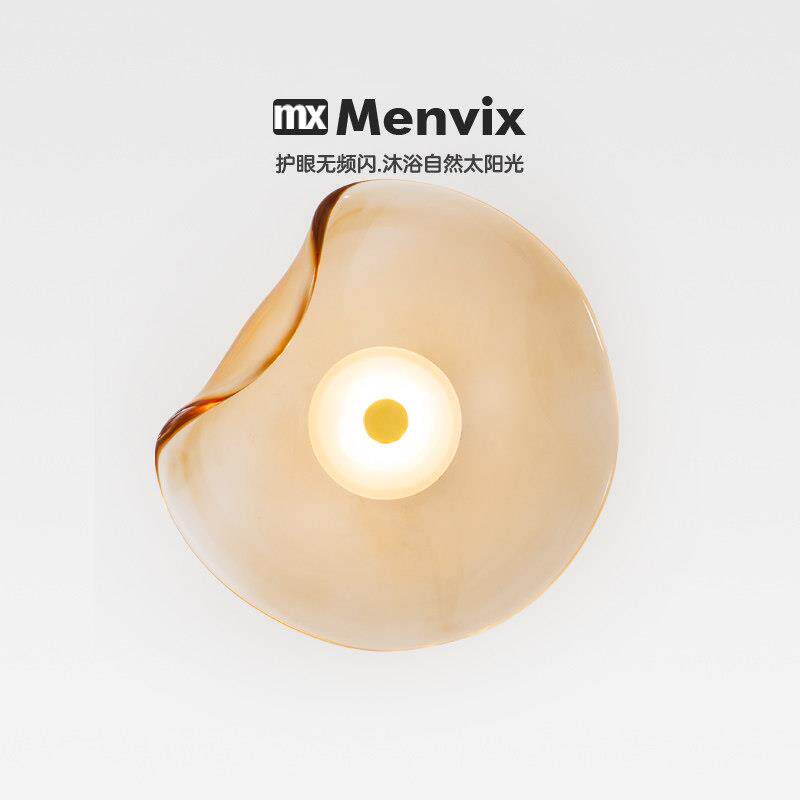 Menvix北欧后现代简约卧室客厅背景墙装饰设计师圆形床头极简壁灯