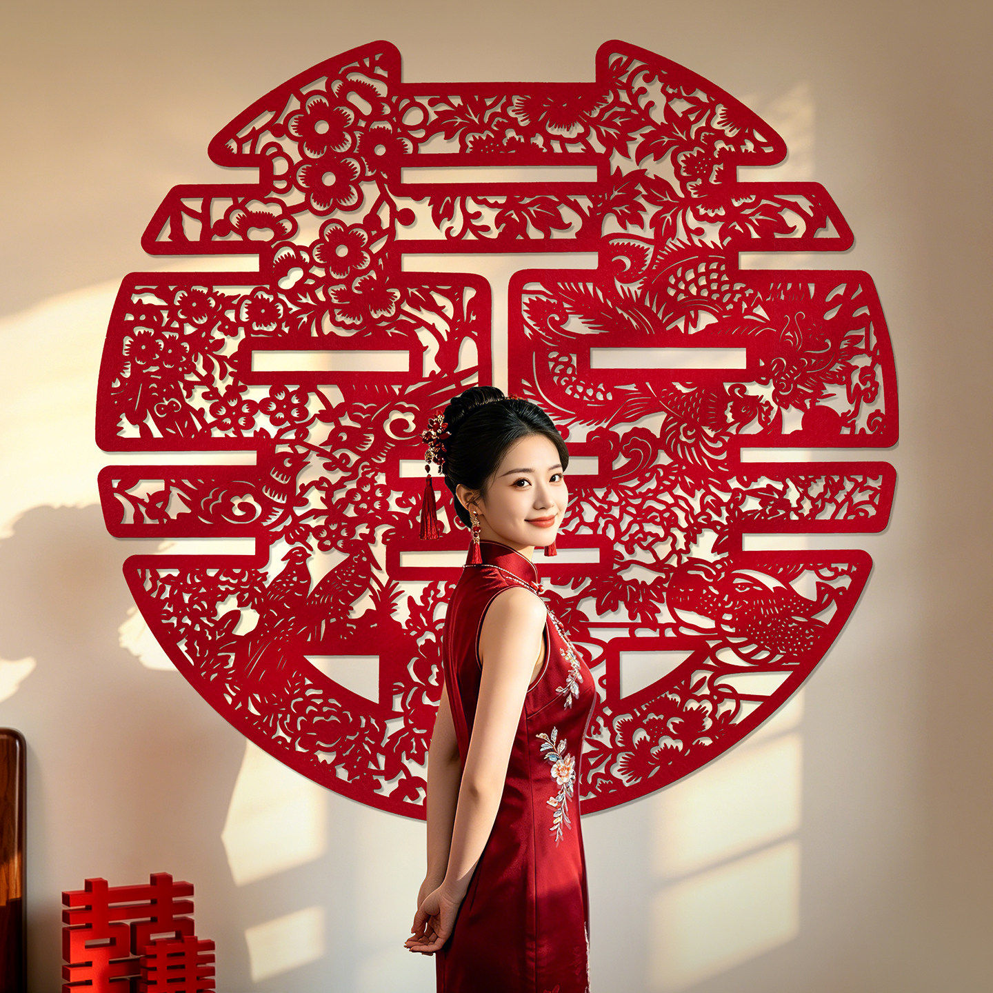 2026新款超大喜字贴结婚专用婚房背景墙拍照装饰囍字墙贴婚礼布置