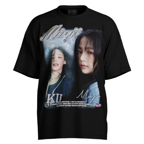 NJZ韩国女团NewJeans鲸T恤Minji金玟池印花短袖K-POP粉丝周边上衣