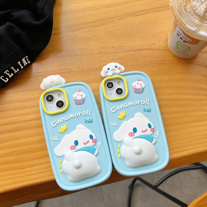 减压PP玉桂狗适用iPhone14Promax趴趴11大耳狗13苹果12硅胶手机壳