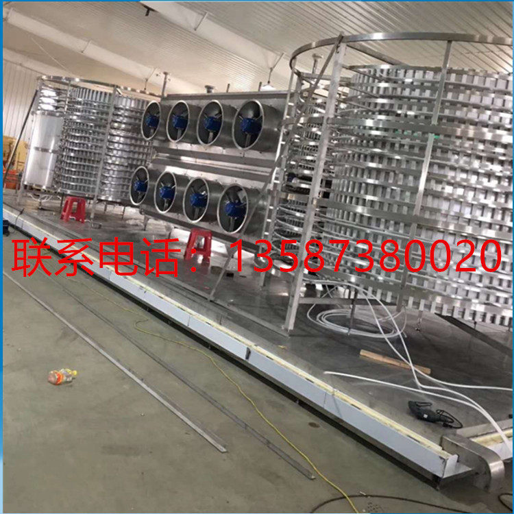 单双螺旋速冻机梅童鱼巴浪鱼草鱼鲳鱼带鱼段明虾黄蚬黄桃蟹冻结机