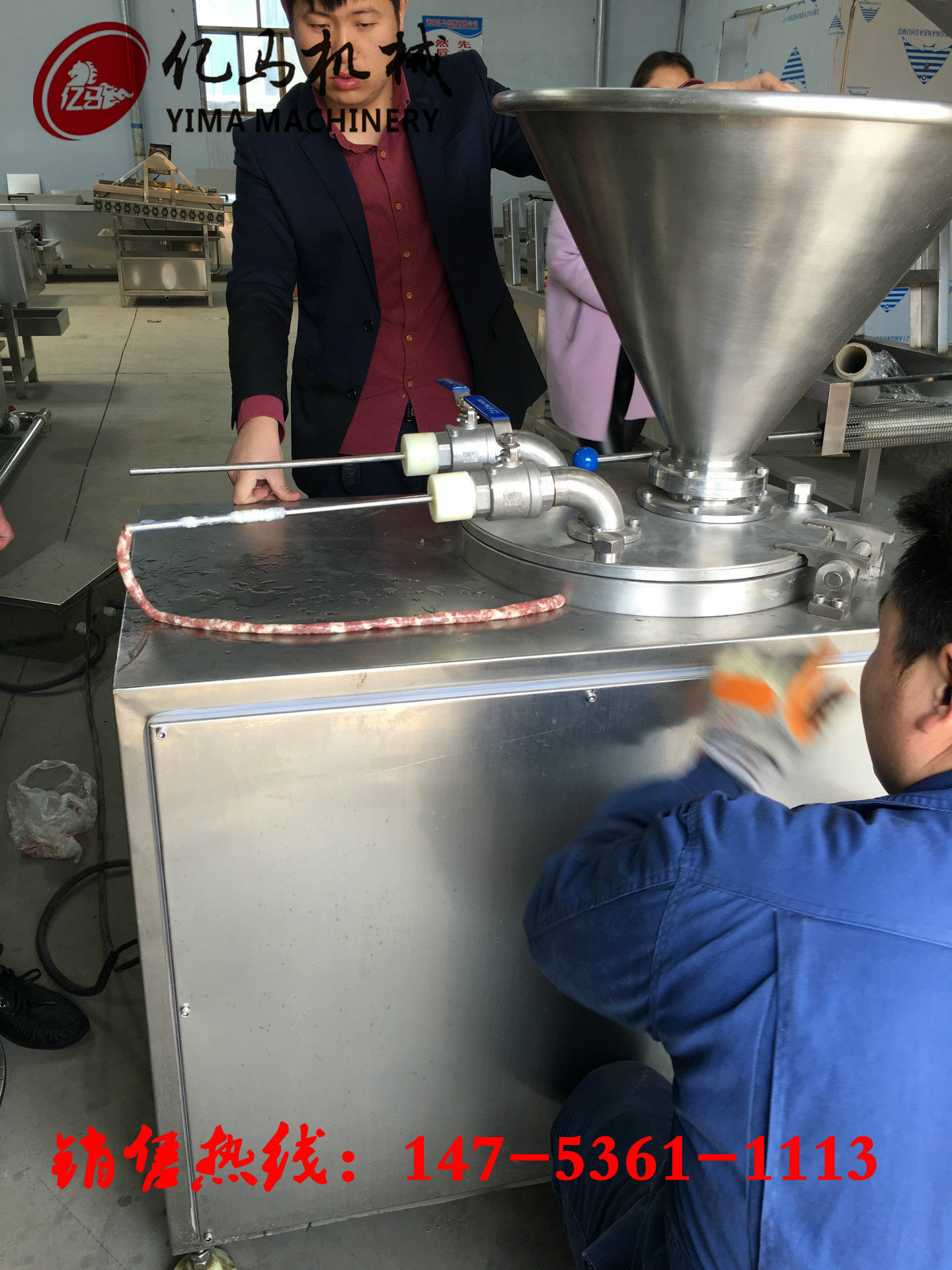 双嘴液压灌肠机哈尔滨红肠灌肠机30型全自动连续式灌肠机